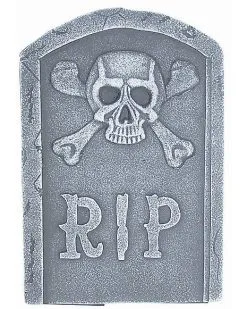 15 Inch Skull And Bones Tombstone