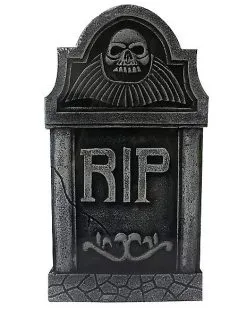 16 Inch RIP Skull Tombstone