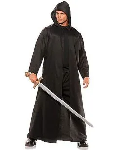 Adult Black Hooded Cloak