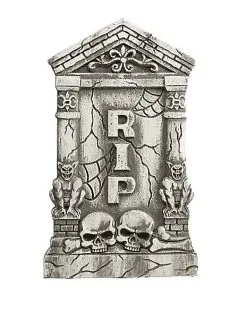 2 Ft Skull And Gargoyle Tombstone