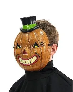 Vintage Pumpkin Half Mask -Cheap Spiritual Halloween Store 01471630 d