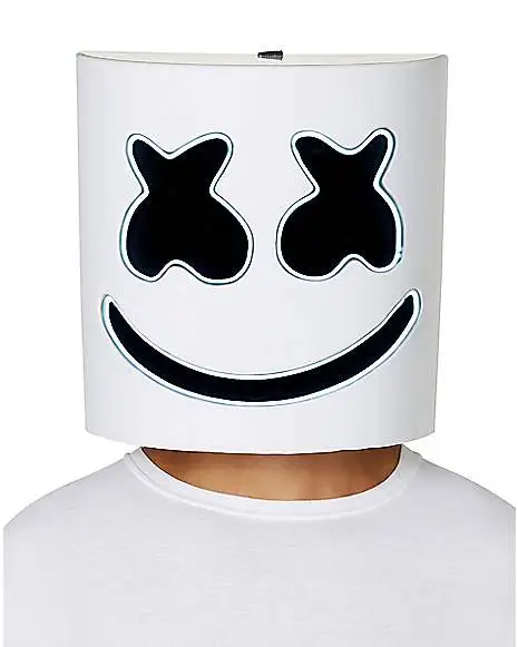 Adult Light-Up LED Marshmello Half Mask 1 Adult Light-Up LED Marshmello Half Mask