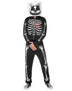 Adult Skeleton Marshmello Costume