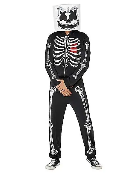 Adult Skeleton Marshmello Costume 1 Adult Skeleton Marshmello Costume